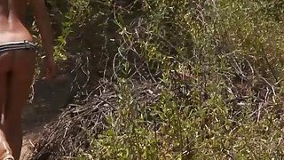 Two super sexy cougars went on nudist trail for tanning Thumbnail