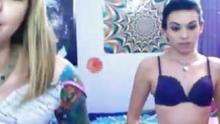 Nerd emo girls in a sexy webcam light saber strip show Thumbnail