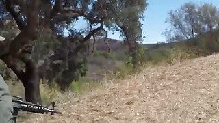 Latina teen bouncing busty tits pounding hard in doggy style by horny border officer Thumbnail