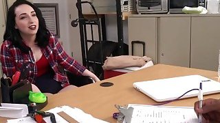 Teen deepthroats huge black schlong in office Thumbnail